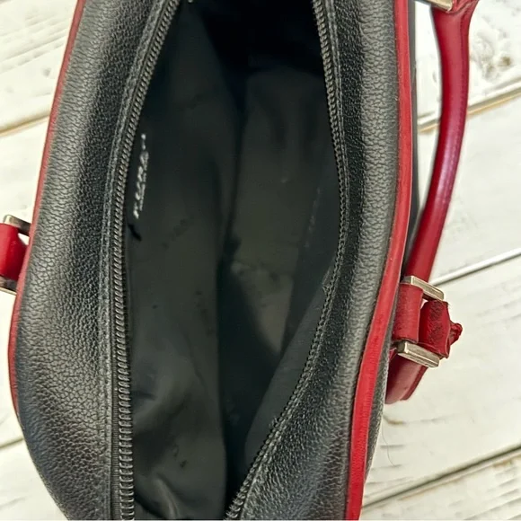 Furla Elegant Black and Red Leather Handbag